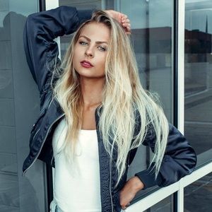 SATIN NAVY BOMBAR JACKET